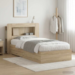vidaXL Bedframe met opslag Sonoma Eiken 80 x 200 cm Bewerkt hout