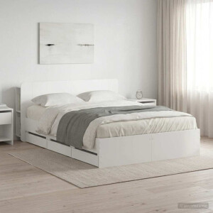 vidaXL Bedframe met opslag Wit 150 x 200 cm Bewerkt hout