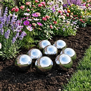 vidaXL Spiegelbol 8 pcs Ø 5 cm zilver RVS 201