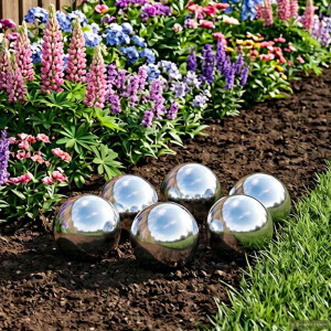 vidaXL Spiegelbol 6 pcs Ø 7,5 cm zilver RVS 201