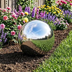 vidaXL Spiegelbal Ø 37,5 cm zilver RVS 201