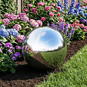 vidaXL Spiegelbol Ø 47 cm zilver RVS 201