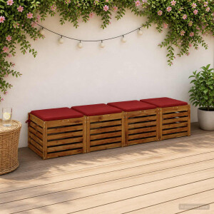 vidaXL 4-Piece Zitkussens SOEST 4 st 100% Polyester Wijnrood