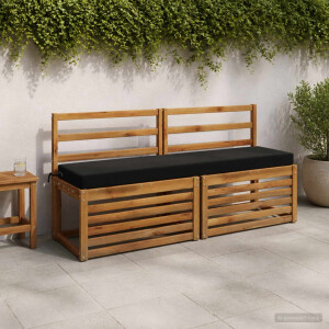vidaXL Bankkussen SOEST 100% Polyester Zwart 160 x 40 x 8 cm