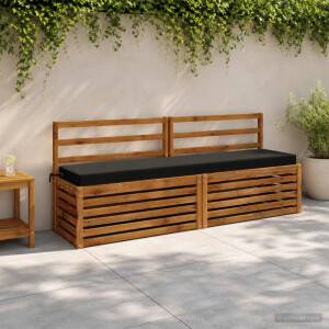 vidaXL Bankkussen SOEST 100% Polyester Zwart 170 x 40 x 8 cm