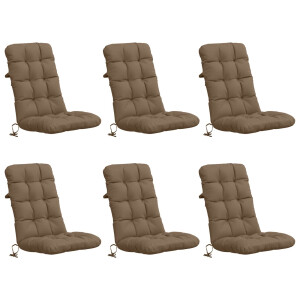 vidaXL 6-delige Hoogrug Kussen VIANEN 6 pcs 100% Polyester Taupe
