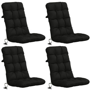vidaXL 4-delige Hoogrug Kussen VIANEN 4 pcs 100% Polyester Zwart