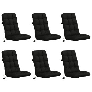 vidaXL 6-delige Hoogrug Kussen VIANEN 6 pcs 100% Polyester Zwart