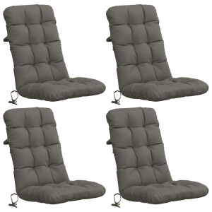 vidaXL 4-delige Hoogrug Kussen VIANEN 4 pcs 100% Polyester Grijs