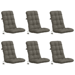 vidaXL 6-delige Hoogrug Kussen VIANEN 6 pcs 100% Polyester Grijs