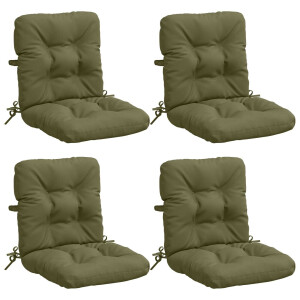 vidaXL 4-delige Hoogrug Kussen VIANEN 4 pcs 100% Polyester Olijfgroen