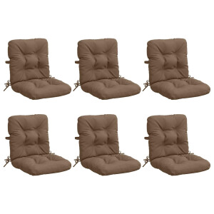 vidaXL 6-delige Hoogrug Kussen VIANEN 6 pcs 100% Polyester Taupe