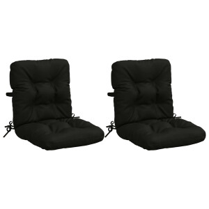vidaXL 2-delige Hoogrug Kussen VIANEN 2 pcs 100% Polyester Zwart