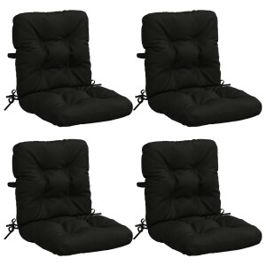 vidaXL 4-delige Hoogrug Kussen VIANEN 4 pcs 100% Polyester Zwart