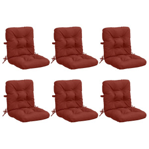 vidaXL 6-delige Hoogrug Kussen VIANEN 6 pcs 100% Polyester Rood