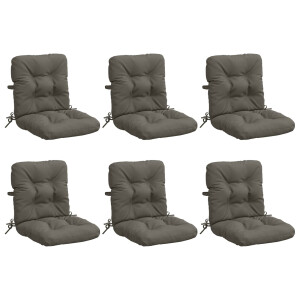 vidaXL 6-delige Hoogrug Kussen VIANEN 6 pcs 100% Polyester Grijs