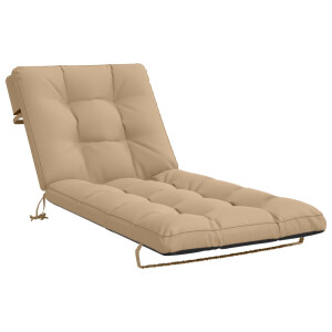 vidaXL Ligstoel Kussen VIANEN 100% Polyester Zand 200 x 90 x 8 cm