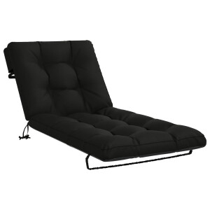 vidaXL Ligstoel Kussen VIANEN 100% Polyester Zwart 200 x 90 x 8 cm