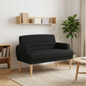 vidaXL Loungebank met knopencomfort Zwart 116 x 67 x 80 cm Stof