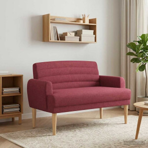 vidaXL Loungebank met knopencomfort Wijnrood 116 x 67 x 80 cm Stof