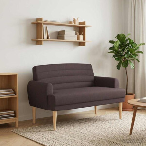 vidaXL Loungebank met knopencomfort Donkerbruin 116 x 67 x 80 cm Stof