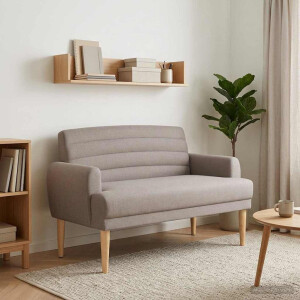 vidaXL Loungebank met knopencomfort Taupe 116 x 67 x 80 cm Stof