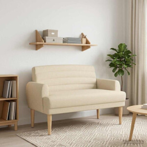 vidaXL Loungebank met knopencomfort Crèmekleurig 116 x 67 x 80 cm Stof