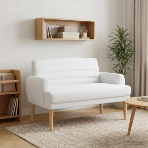 vidaXL Loungebank met knopencomfort Wit 116 x 67 x 80 cm Stof