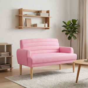 vidaXL Loungebank met knopencomfort Roze 116 x 67 x 80 cm Stof