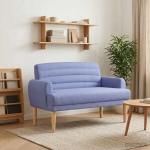 vidaXL Loungebank met knopencomfort Jeans Blauw 116 x 67 x 80 cm Stof