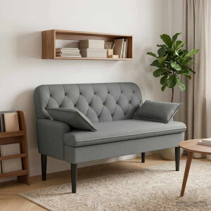 vidaXL Loungebank met knopencomfort Donkergrijs 111 x 68 x 80 cm Stof