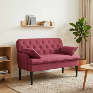 vidaXL Loungebank met knopencomfort Wijnrood 111 x 68 x 80 cm Stof
