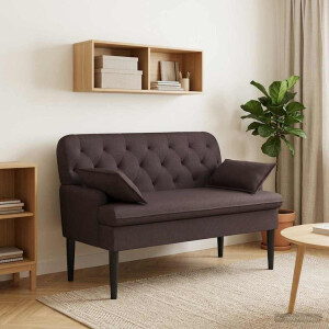 vidaXL Loungebank met knopencomfort Donkerbruin 111 x 68 x 80 cm Stof