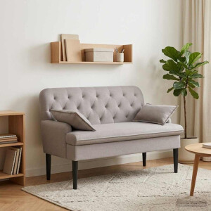 vidaXL Loungebank met knopencomfort Taupe 111 x 68 x 80 cm Stof