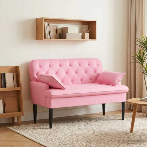 vidaXL Loungebank met knopencomfort Roze 111 x 68 x 80 cm Stof