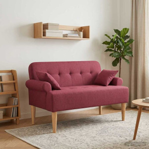 vidaXL Loungebank met knopencomfort Wijnrood 120 x 65 x 79 cm Stof