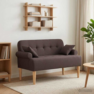 vidaXL Loungebank met knopencomfort Donkerbruin 120 x 65 x 79 cm Stof