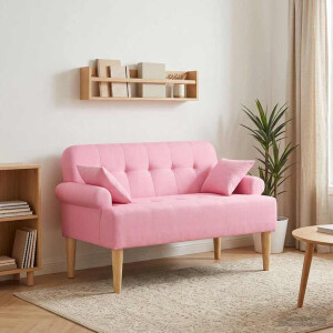 vidaXL Loungebank met knopencomfort Roze 120 x 65 x 79 cm Stof