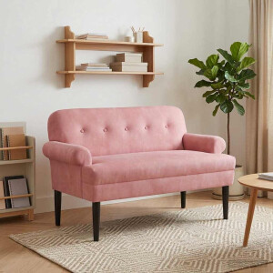 vidaXL Loungebank met knopencomfort Roze 120 x 66 x 78 cm fluweel