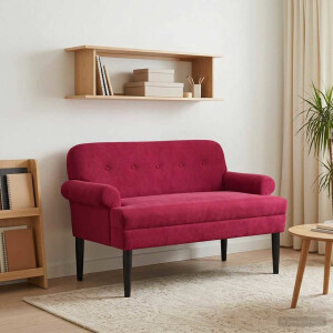 vidaXL Loungebank met knopencomfort Wijnrood 120 x 66 x 78 cm fluweel