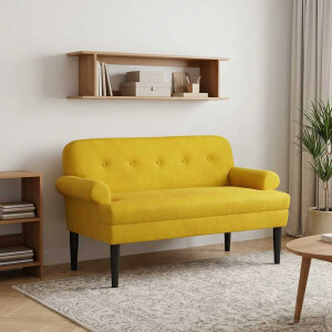 vidaXL Loungebank met knopencomfort Geel 120 x 66 x 78 cm fluweel