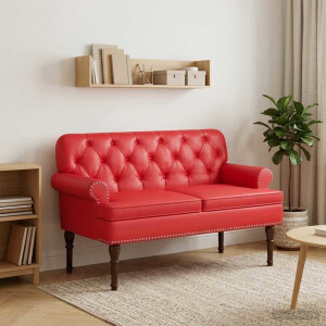 vidaXL Loungebank met knopencomfort Rood 120 x 65 x 77 cm Kunstleer