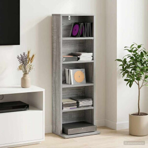 vidaXL CD Kast Grijs Sonoma 33 x 23,5 x 97,5 cm Bewerkt hout