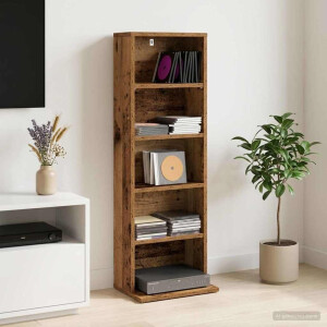 vidaXL CD Kast Oud hout 33 x 23,5 x 97,5 cm Bewerkt hout