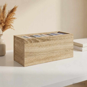 vidaXL CD Opslag Rek 4 st Sonoma Eiken 40 x 17 x 17 cm Bewerkt hout