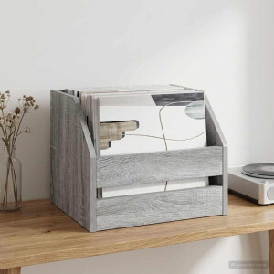 vidaXL Vinyl Album Doos Grijs Sonoma 38 x 30 x 29 cm Bewerkt hout