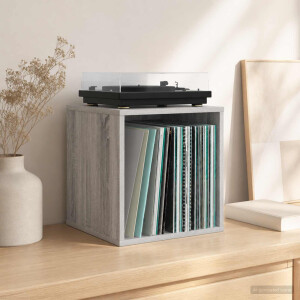 vidaXL Vinyl Album Doos Grijs Sonoma 37 x 36,5 x 38 cm Bewerkt hout