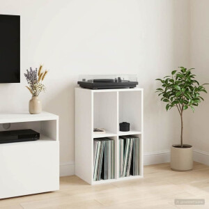 vidaXL Platenkast Wit 44,5 x 36,5 x 74,5 cm Bewerkt hout