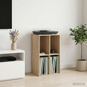 vidaXL Platenkast Sonoma Eiken 44,5 x 36,5 x 74,5 cm Bewerkt hout