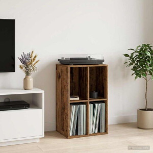 vidaXL Platenkast Oud hout 44,5 x 36,5 x 74,5 cm Bewerkt hout
